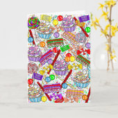 パーソナライズされたハッピーバースデー |キャンディお洒落 カード (黄色い花)