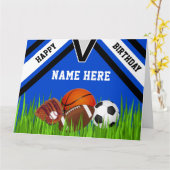 パーソナライズされたハッピーバースデー、スポーツ誕生日カード カード (黄色い花)