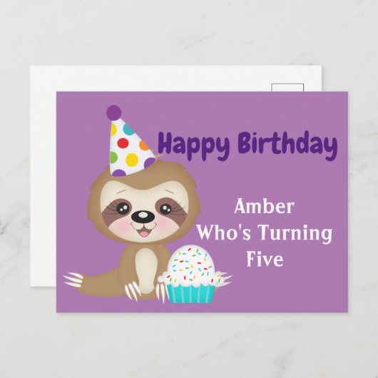 パーソナライズされたハッピーバースデー ポストカード (正面/裏面)