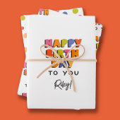 パーソナライズされたハッピーバースデー ラッピングペーパーシート