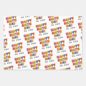 パーソナライズされたハッピーバースデー ラッピングペーパーシート (正面2)