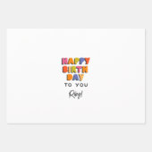 パーソナライズされたハッピーバースデー ラッピングペーパーシート (正面)