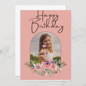 パーソナライズされたハッピーバースデー 招待状 (正面/裏面)