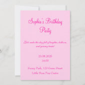 パーソナライズされたハッピーバースデー 招待状 (裏面)