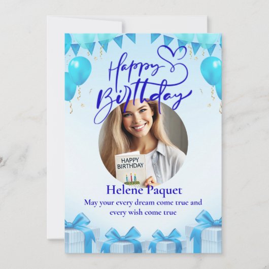 パーソナライズされたハッピーバースデー 招待状 (正面)