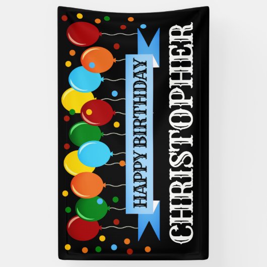 パーソナライズされたハッピーバースデー 横断幕 (縦)