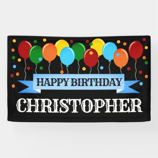 パーソナライズされたハッピーバースデー 横断幕 (横)