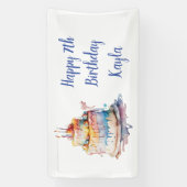 パーソナライズされたハッピーバースデー 横断幕 (縦)