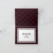 パーソナライズされたハッピーホリデイズレッドプレイド カード (内部)