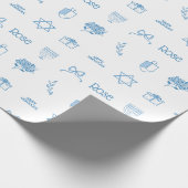 パーソナライズされたハヌカ名門私立校風のスウィート ラッピングペーパー (角)