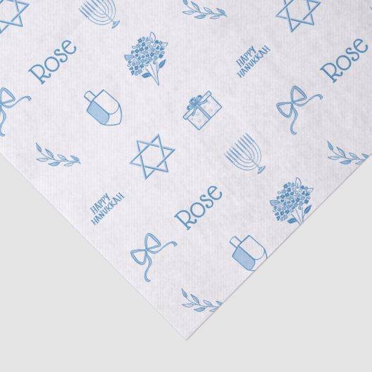 パーソナライズされたハヌカ名門私立校風のスウィート 薄葉紙 (詳細)