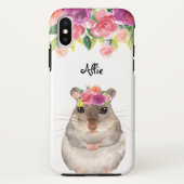 パーソナライズされたハムスターと花 Case-Mate iPhoneケース (裏面)
