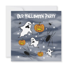 パーソナライズされたハロウィンのおばけ、かぼちゃ、クモ