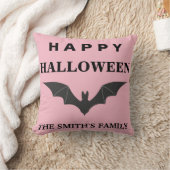 パーソナライズされたハロウィンのコウモリ クッション (ブランケット)