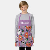 パーソナライズされたハロウィン子供へエプロン エプロン (着用した状態)