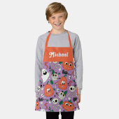 パーソナライズされたハロウィン子供へエプロン エプロン (着用した状態)