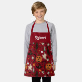 パーソナライズされたハロウィン子供へエプロン エプロン (着用した状態)