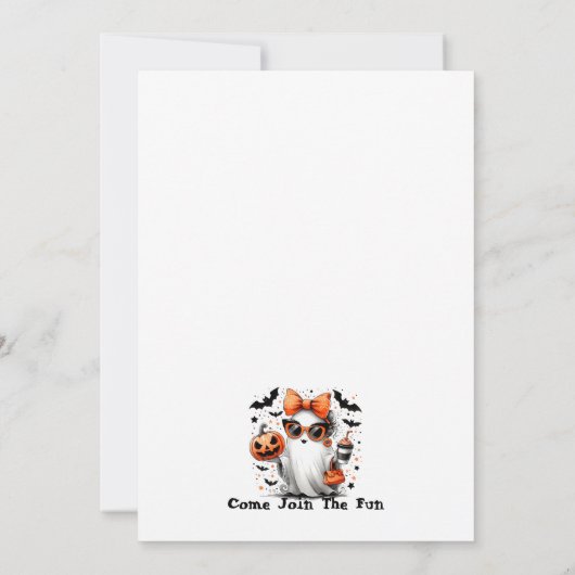 パーソナライズされたハロウィン幽霊おもしろい大人 招待状 (裏面)