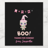 パーソナライズされたハロウィン「ブー」ありがとう ワインラベル (シングルラベル)