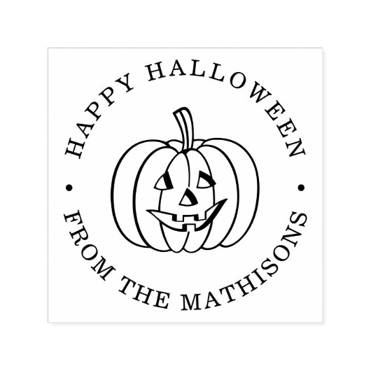 パーソナライズされたハロウィーンのカボチャのちょうちんハッピーハローウィン セルフインキングスタンプ (デザイン)