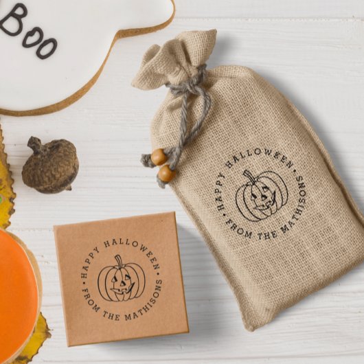 パーソナライズされたハロウィーンのカボチャのちょうちんハッピーハローウィン セルフインキングスタンプ