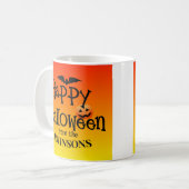 パーソナライズされたハロウィーンステッカー：ファミリ名を追加 コーヒーマグカップ (正面左)