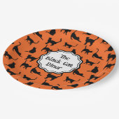 パーソナライズされたハローウィンパーティオレンジブラックキャット ペーパープレート (アングル)