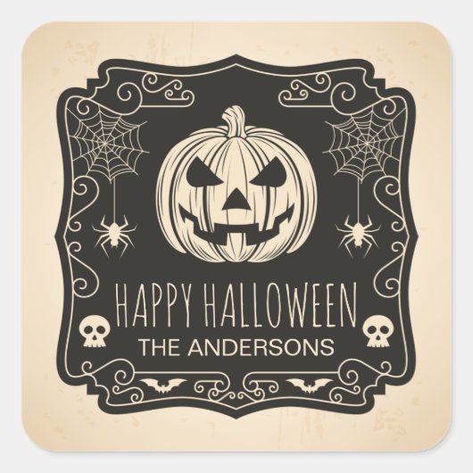 パーソナライズされたハローウィンパーティ |シール スクエアシール (正面)