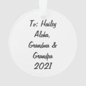 パーソナライズされたハワイアンオーナメント オーナメント (裏面)