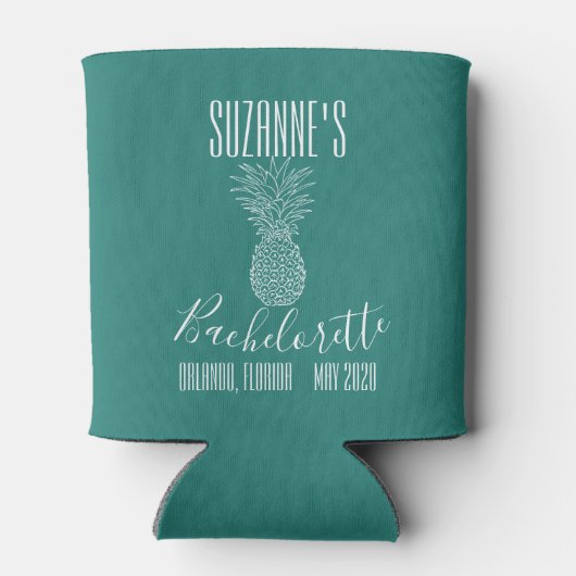 パーソナライズされたハワイアンパイナップル 缶クーラー (裏面)