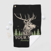 パーソナライズされたハンター鹿エルクの角狩猟クラブ ゴルフタオル (インサイチュ)