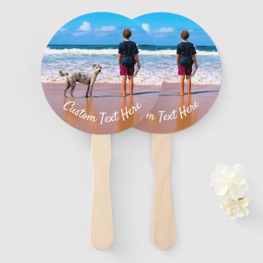 パーソナライズされたハンドファン付きカスタム文字 ハンドファン (正面&裏面)