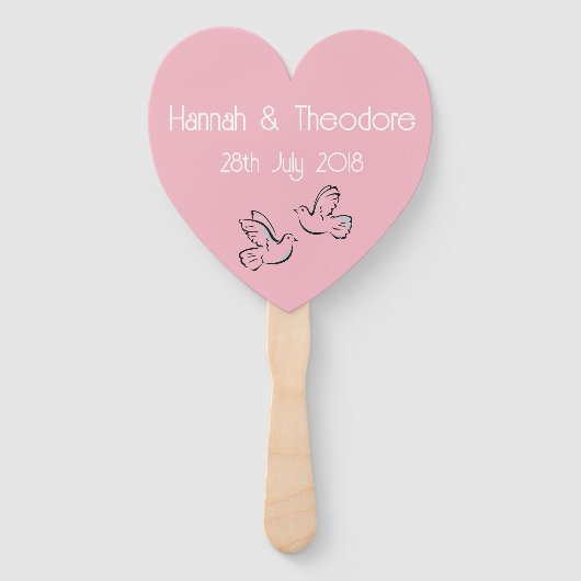 パーソナライズされたハンドファン結婚- Keepsake ハンドファン (裏面)