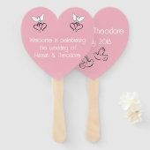 パーソナライズされたハンドファン結婚- Keepsake ハンドファン (正面&裏面)