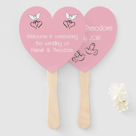 パーソナライズされたハンドファン結婚- Keepsake ハンドファン (正面&裏面)