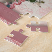 パーソナライズされたハートとバラ ジグソーパズル (側面)