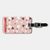 パーソナライズされたハートストリングパターンラゲッジタグ ラゲッジタグ (正面横)