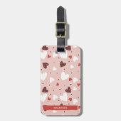 パーソナライズされたハートストリングパターンラゲッジタグ ラゲッジタグ (正面縦)