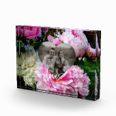 パーソナライズされたハートテンプレート愛の書道バラ フォトブロック (右)