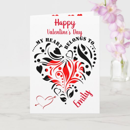 パーソナライズされたハートデザインカスタムバレンタイン写真 カード (蘭)