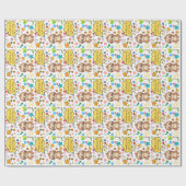 パーソナライズされたハートフローラスロスシャワーパーティー ラッピングペーパー (フラット)