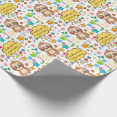 パーソナライズされたハートフローラスロスシャワーパーティー ラッピングペーパー (角)