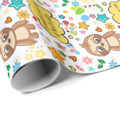 パーソナライズされたハートフローラスロスシャワーパーティー ラッピングペーパー (ロールコーナー)