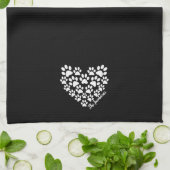 パーソナライズされたハートポープリント キッチンタオル (折り畳み)
