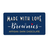 パーソナライズされたハート付きブラウニーまたはベーカリーラベル ラベル (正面)