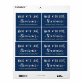 パーソナライズされたハート付きブラウニーまたはベーカリーラベル ラベル (フルシート)