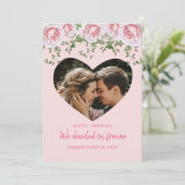 パーソナライズされたハート写真婚約 シーズンカード (スタンド正面)