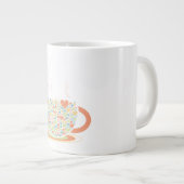 パーソナライズされたハート印刷ティーコーヒーマグ ジャンボコーヒーマグカップ (正面右)