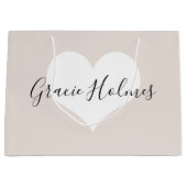 パーソナライズされたハート抱き枕 ラージペーパーバッグ (正面)