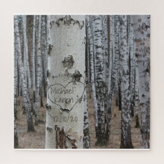 パーソナライズされたハート素朴の国名 ジグソーパズル (縦)